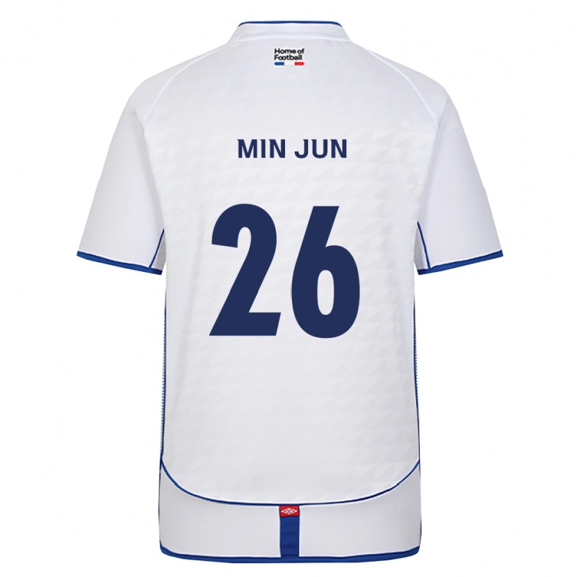 Danxen Bambino Maglia Min-Jun Kim #26 Nero Bianco Rosso Kit Gara Away 2026/27 Maglietta