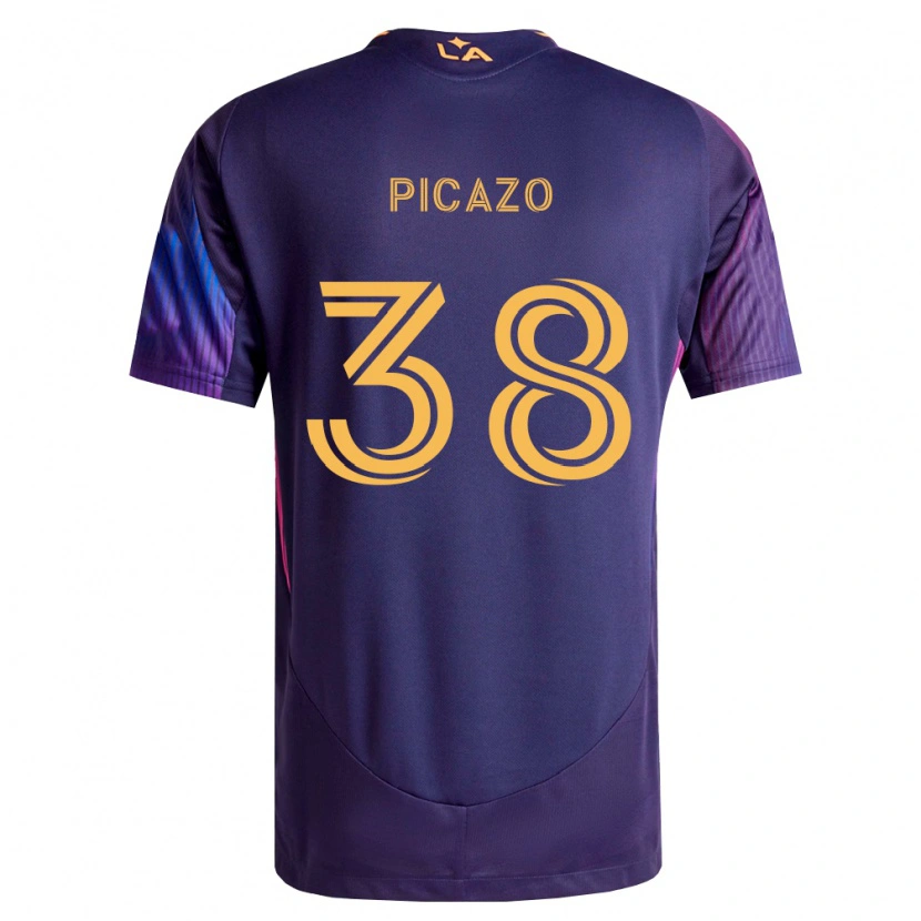 Danxen Bambino Maglia Axel Picazo #38 Viola Scuro Giallo Kit Gara Away 2026/27 Maglietta