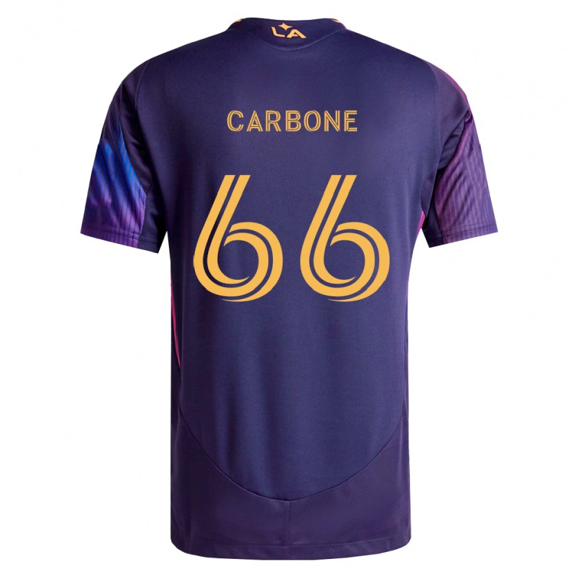 Danxen Bambino Maglia Matteo Carbone #66 Viola Scuro Giallo Kit Gara Away 2026/27 Maglietta