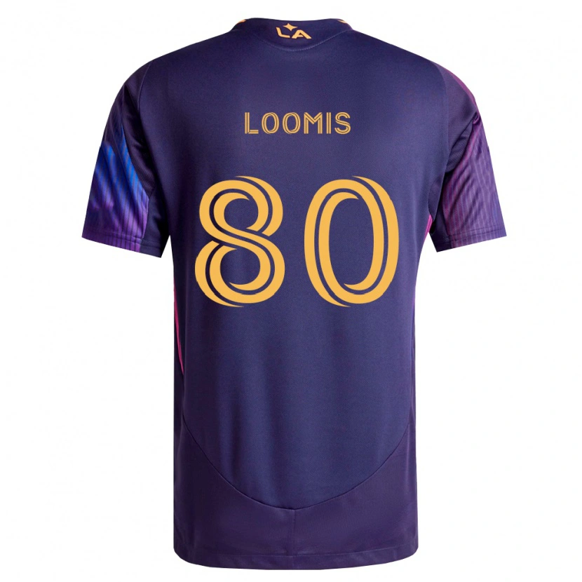 Danxen Bambino Maglia Ethan Loomis #80 Viola Scuro Giallo Kit Gara Away 2026/27 Maglietta