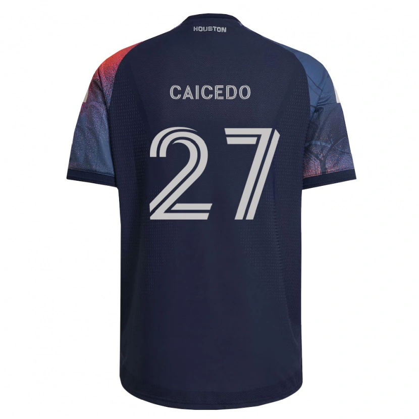 Danxen Bambino Maglia Luis Caicedo #27 Blu Scuro Bianco Arancio Kit Gara Away 2026/27 Maglietta