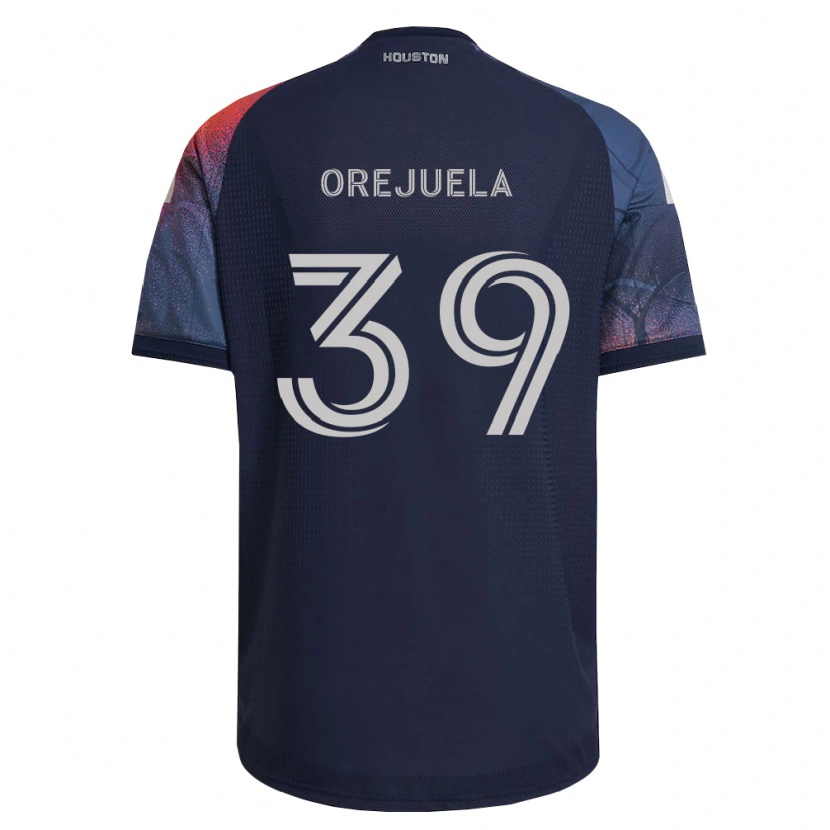 Danxen Bambino Maglia Jesus Orejuela #39 Blu Scuro Bianco Arancio Kit Gara Away 2026/27 Maglietta
