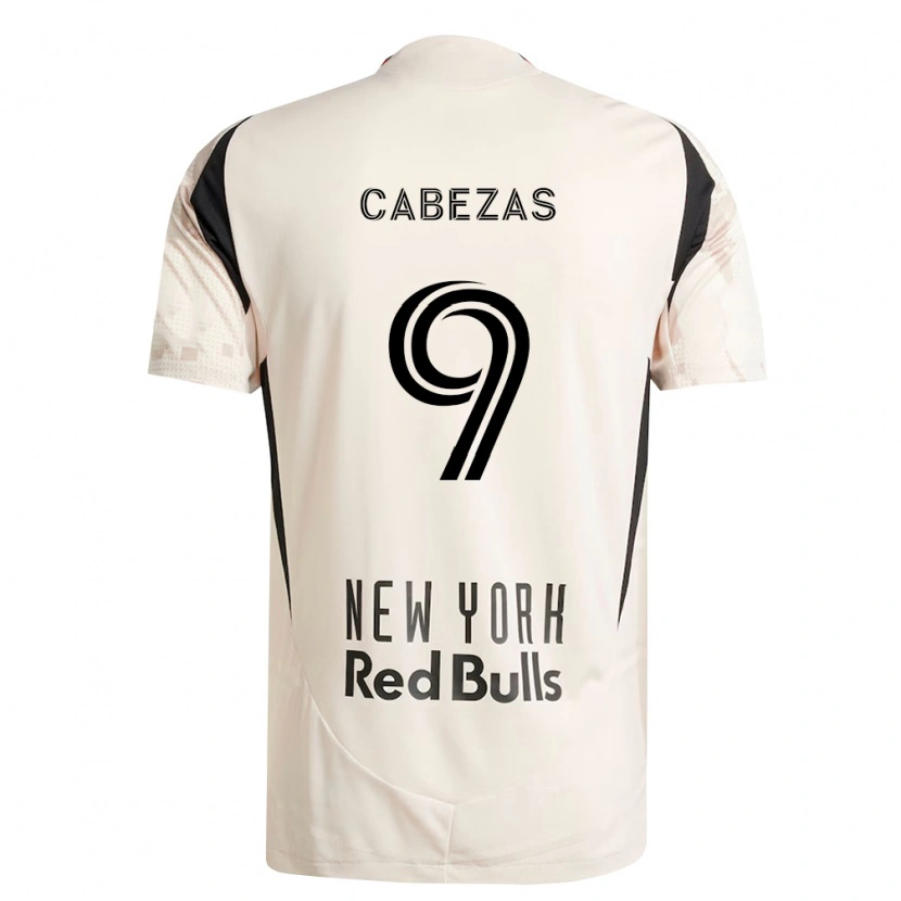 Danxen Bambino Maglia Jorge Cabezas #9 Bianco Sporco Rosso Nero Kit Gara Away 2026/27 Maglietta