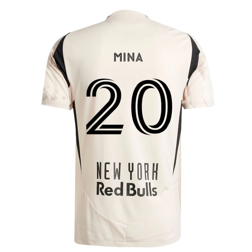 Danxen Bambino Maglia Juan Mina #20 Bianco Sporco Rosso Nero Kit Gara Away 2026/27 Maglietta