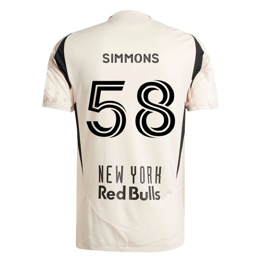 Danxen Bambino Maglia Caleb Simmons #58 Bianco Sporco Rosso Nero Kit Gara Away 2026/27 Maglietta