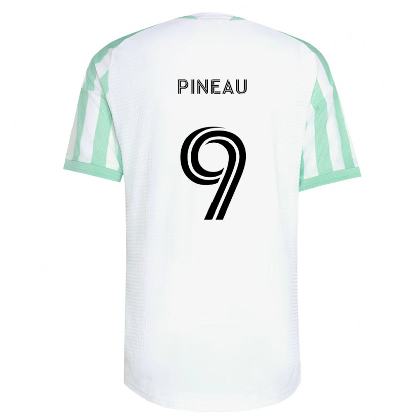 Danxen Bambino Maglia Sebastien Pineau #9 Verde Chiaro Nero Bianco Kit Gara Away 2026/27 Maglietta