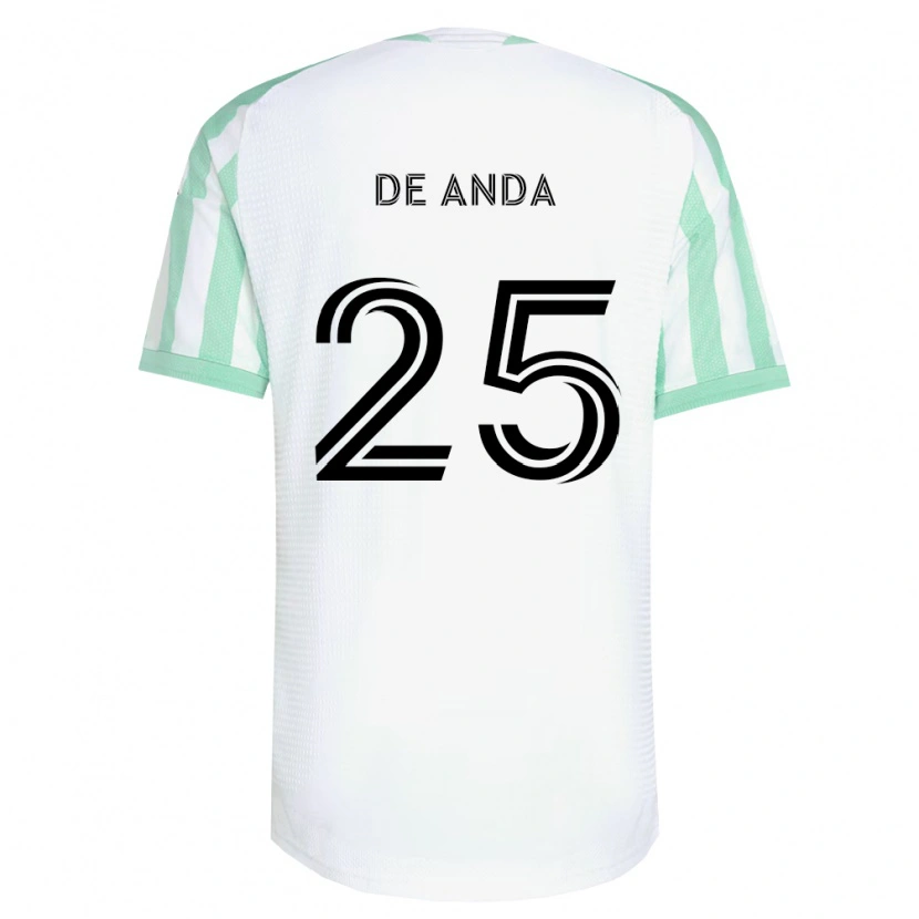 Danxen Bambino Maglia Anthony De Anda #25 Verde Chiaro Nero Bianco Kit Gara Away 2026/27 Maglietta