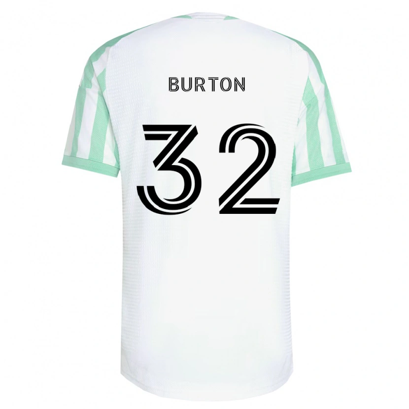 Danxen Bambino Maglia Micah Burton #32 Verde Chiaro Nero Bianco Kit Gara Away 2026/27 Maglietta