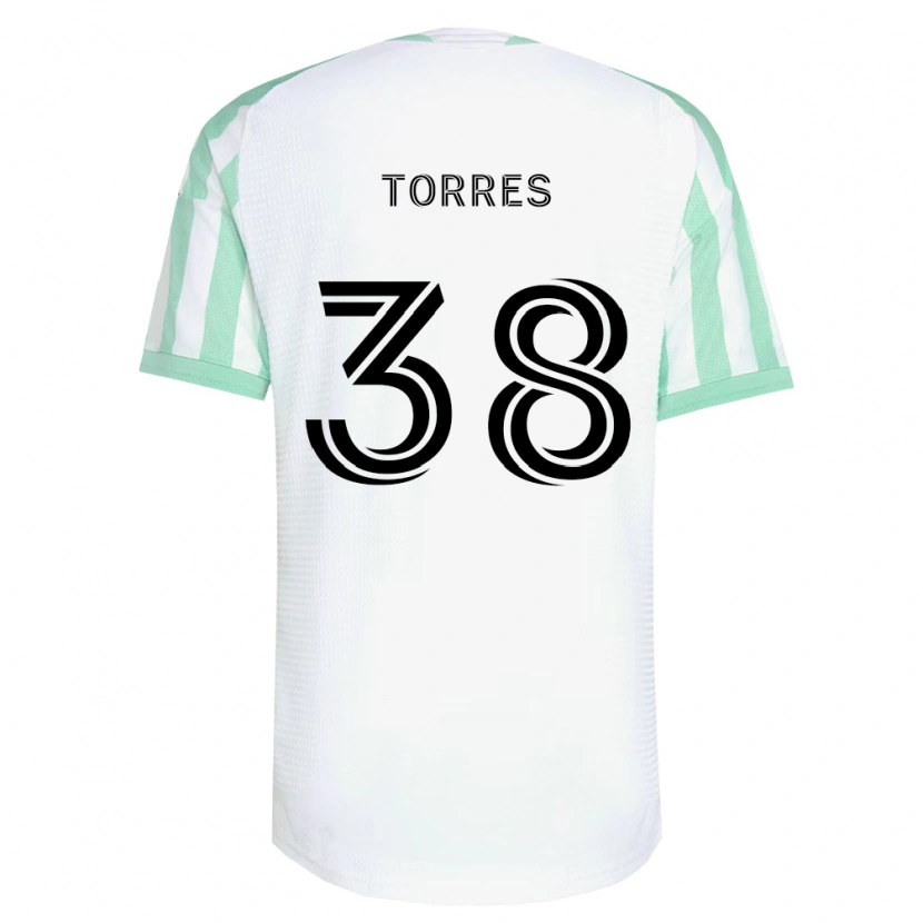 Danxen Bambino Maglia Ervin Torres #38 Verde Chiaro Nero Bianco Kit Gara Away 2026/27 Maglietta