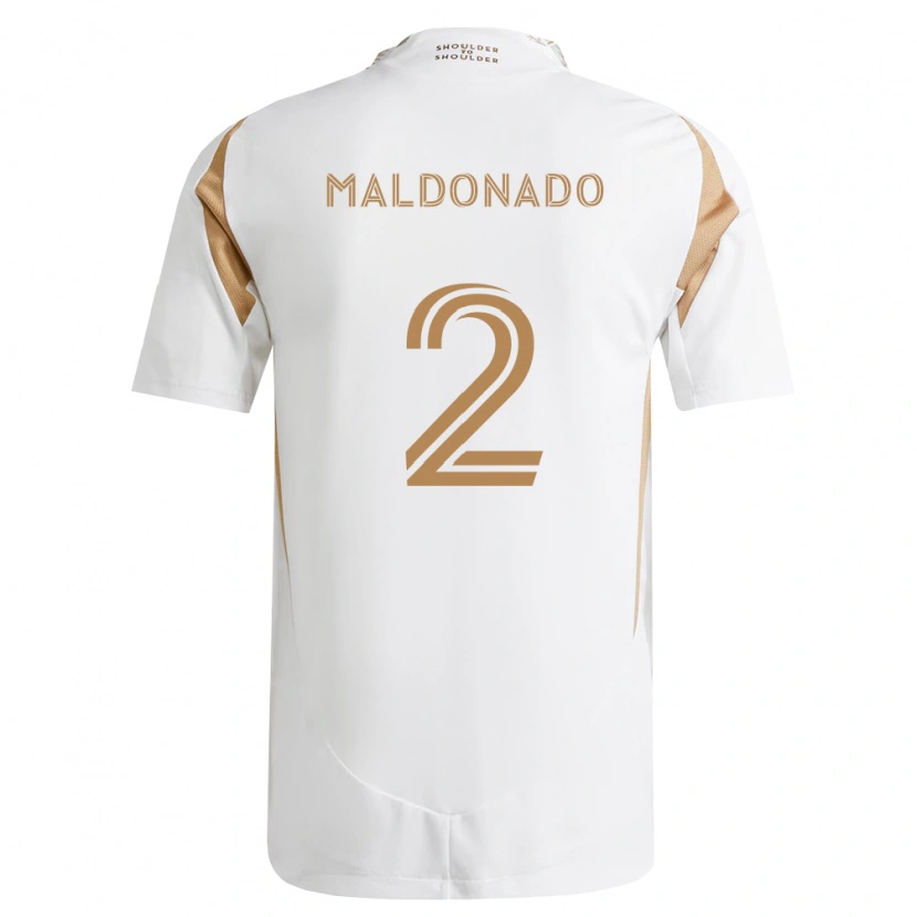 Danxen Bambino Maglia Denil Maldonado #2 Bianco Marrone Kit Gara Away 2026/27 Maglietta