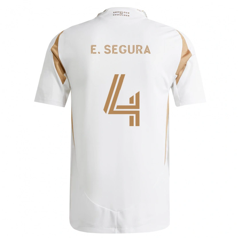 Danxen Bambino Maglia Eddie Segura #4 Bianco Marrone Kit Gara Away 2026/27 Maglietta