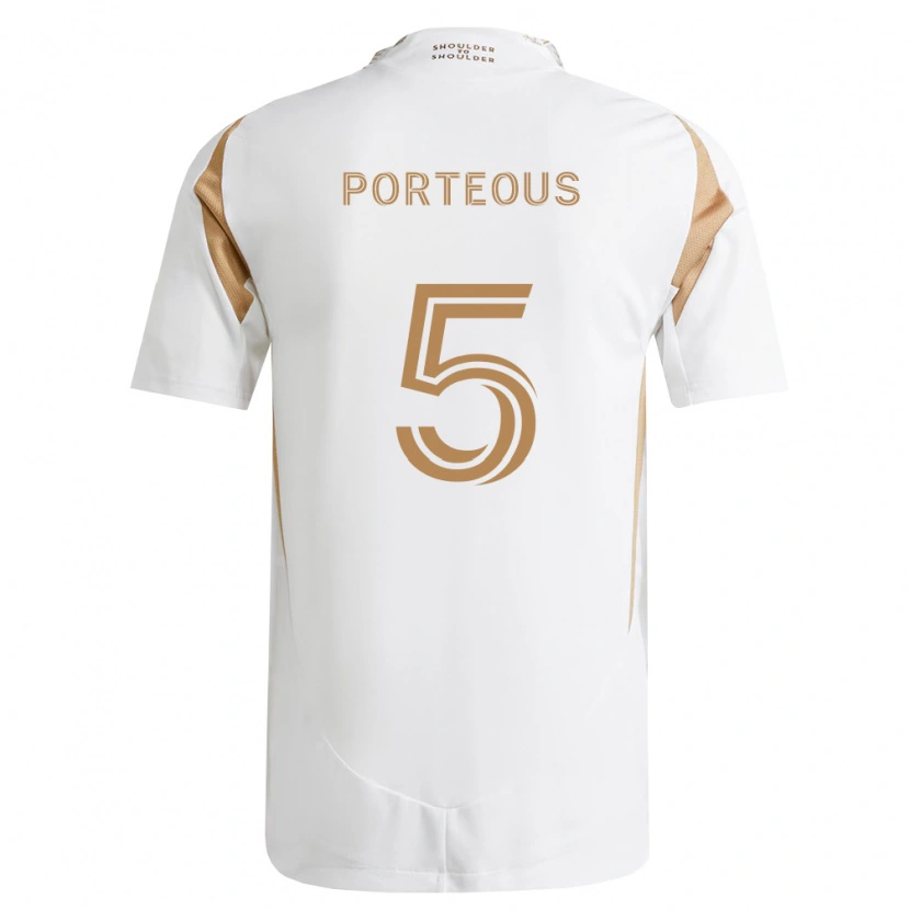 Danxen Bambino Maglia Ryan Porteous #5 Bianco Marrone Kit Gara Away 2026/27 Maglietta