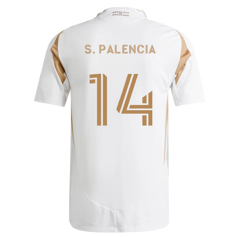 Danxen Bambino Maglia Sergi Palencia #14 Bianco Marrone Kit Gara Away 2026/27 Maglietta