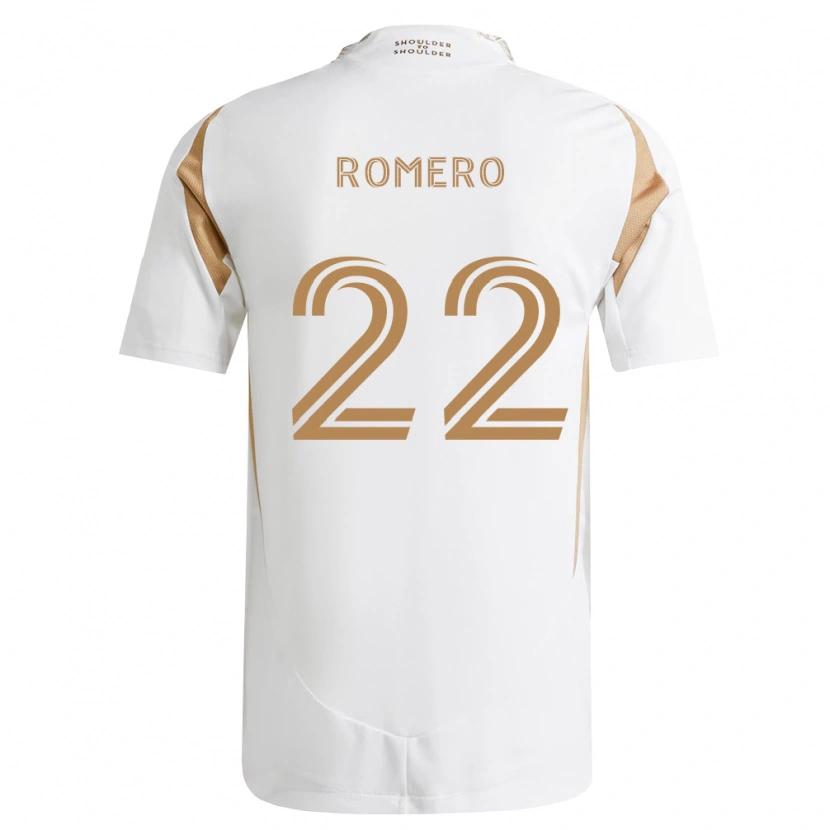 Danxen Bambino Maglia Abraham Romero #22 Bianco Marrone Kit Gara Away 2026/27 Maglietta