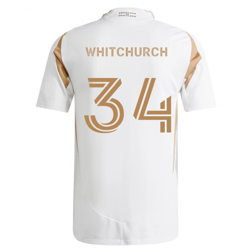 Danxen Bambino Maglia Giuliano Whitchurch #34 Bianco Marrone Kit Gara Away 2026/27 Maglietta