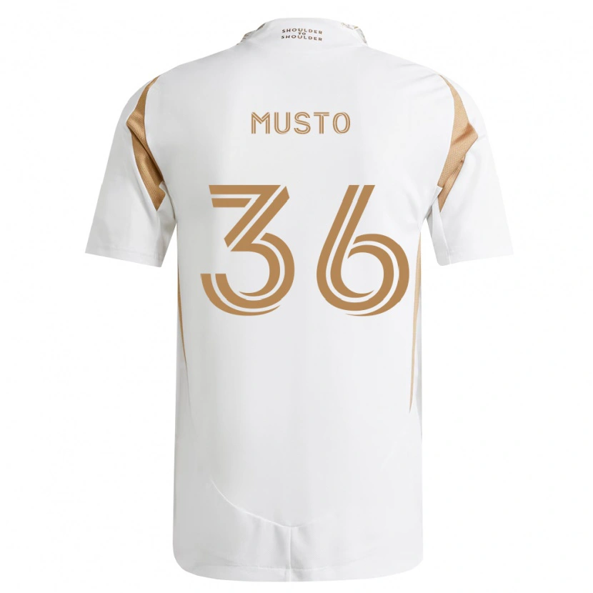 Danxen Bambino Maglia Tommy Musto #36 Bianco Marrone Kit Gara Away 2026/27 Maglietta
