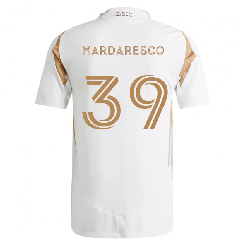 Danxen Bambino Maglia Nathan Mardaresco #39 Bianco Marrone Kit Gara Away 2026/27 Maglietta