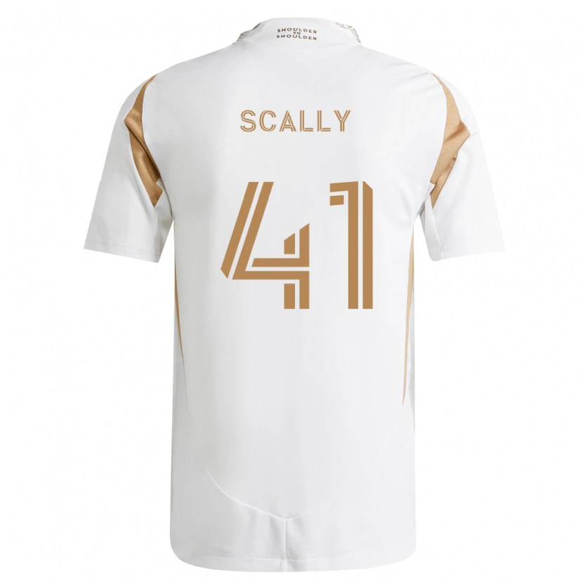 Danxen Bambino Maglia Ethan Scally #41 Bianco Marrone Kit Gara Away 2026/27 Maglietta