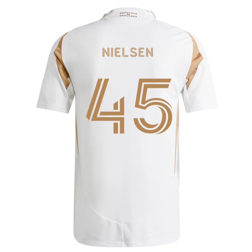 Danxen Bambino Maglia Kenny Nielsen #45 Bianco Marrone Kit Gara Away 2026/27 Maglietta
