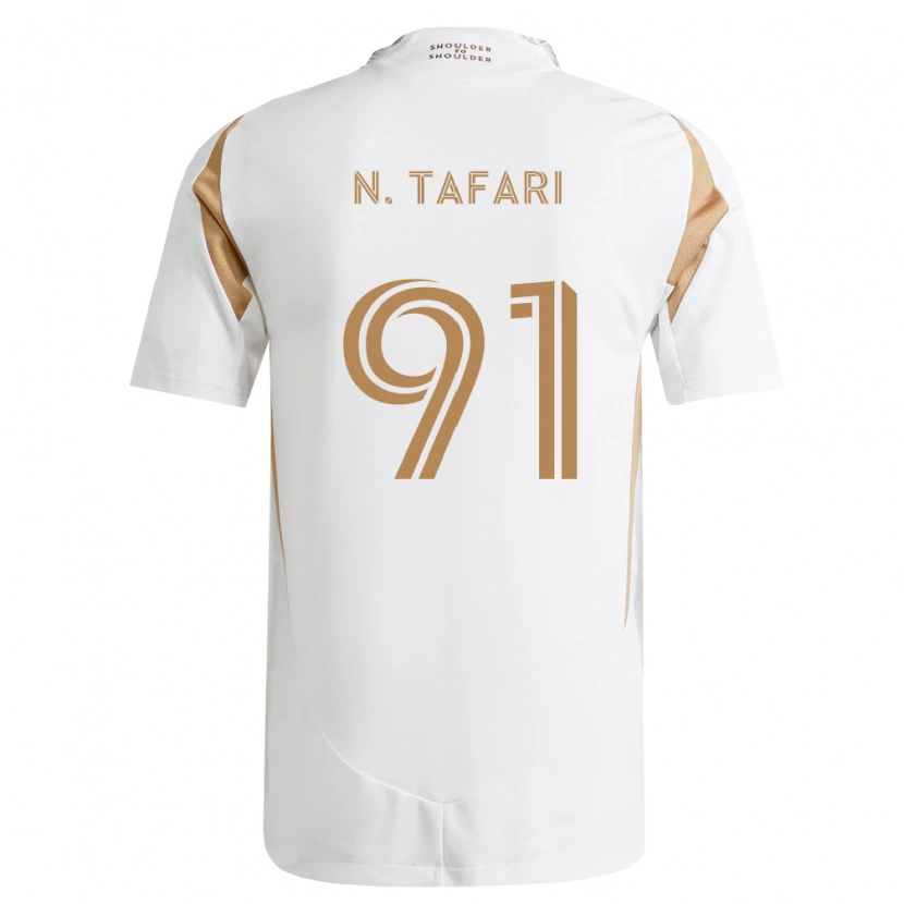 Danxen Bambino Maglia Nkosi Tafari #91 Bianco Marrone Kit Gara Away 2026/27 Maglietta