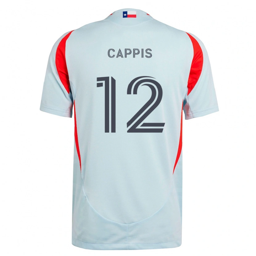 Danxen Bambino Maglia Christian Cappis #12 Grigio Scuro Bianco Rosso Kit Gara Away 2026/27 Maglietta