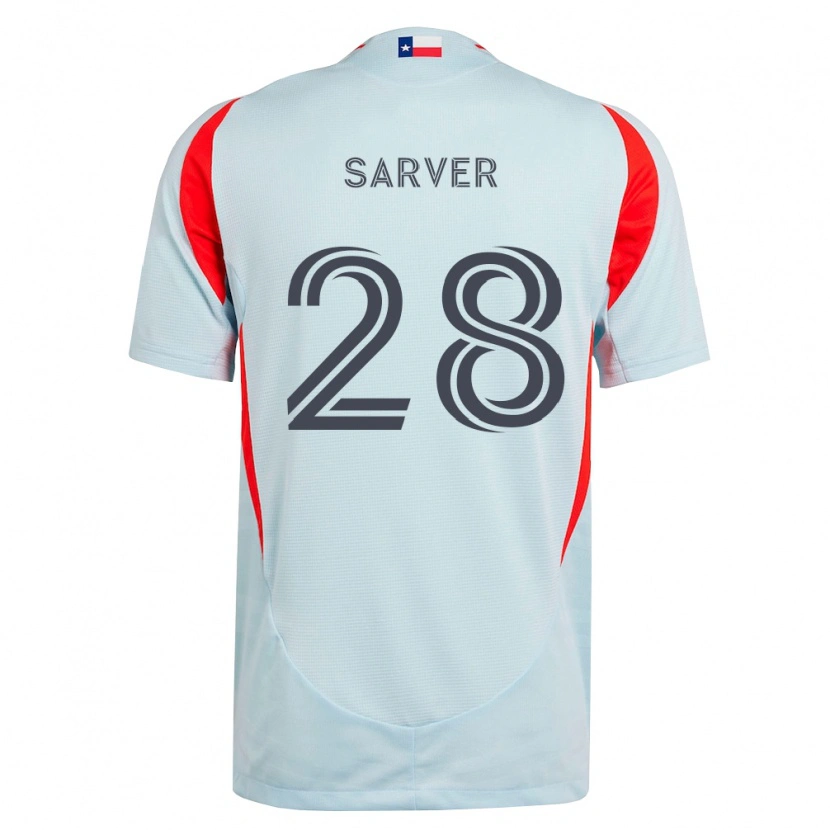 Danxen Bambino Maglia Sam Sarver #28 Grigio Scuro Bianco Rosso Kit Gara Away 2026/27 Maglietta