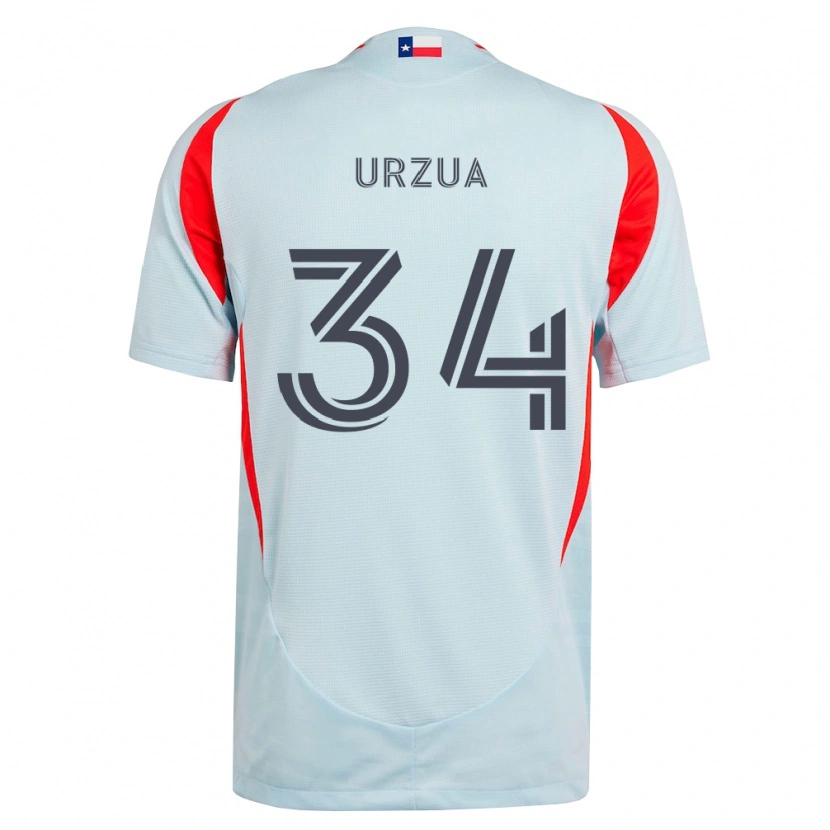 Danxen Bambino Maglia Alejandro Urzua #34 Grigio Scuro Bianco Rosso Kit Gara Away 2026/27 Maglietta