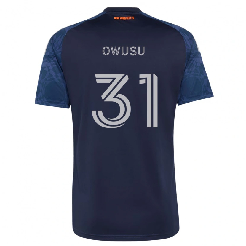 Danxen Bambino Maglia Samuel Owusu #31 Blu Scuro Bianco Kit Gara Away 2026/27 Maglietta