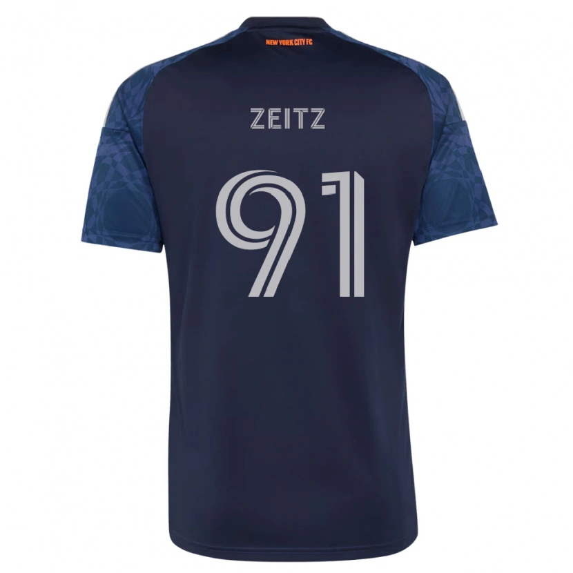 Danxen Bambino Maglia Uriel Zeitz #91 Blu Scuro Bianco Kit Gara Away 2026/27 Maglietta