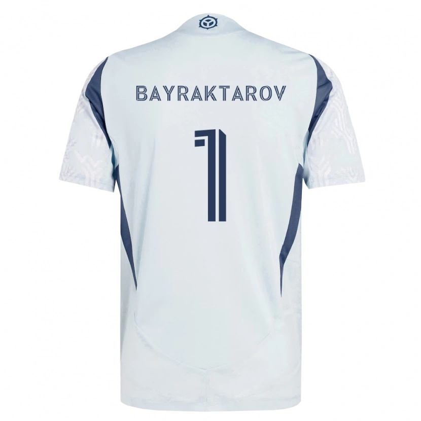 Danxen Bambino Maglia Alex Bayraktarov #1 Grigio Bianco Kit Gara Away 2026/27 Maglietta