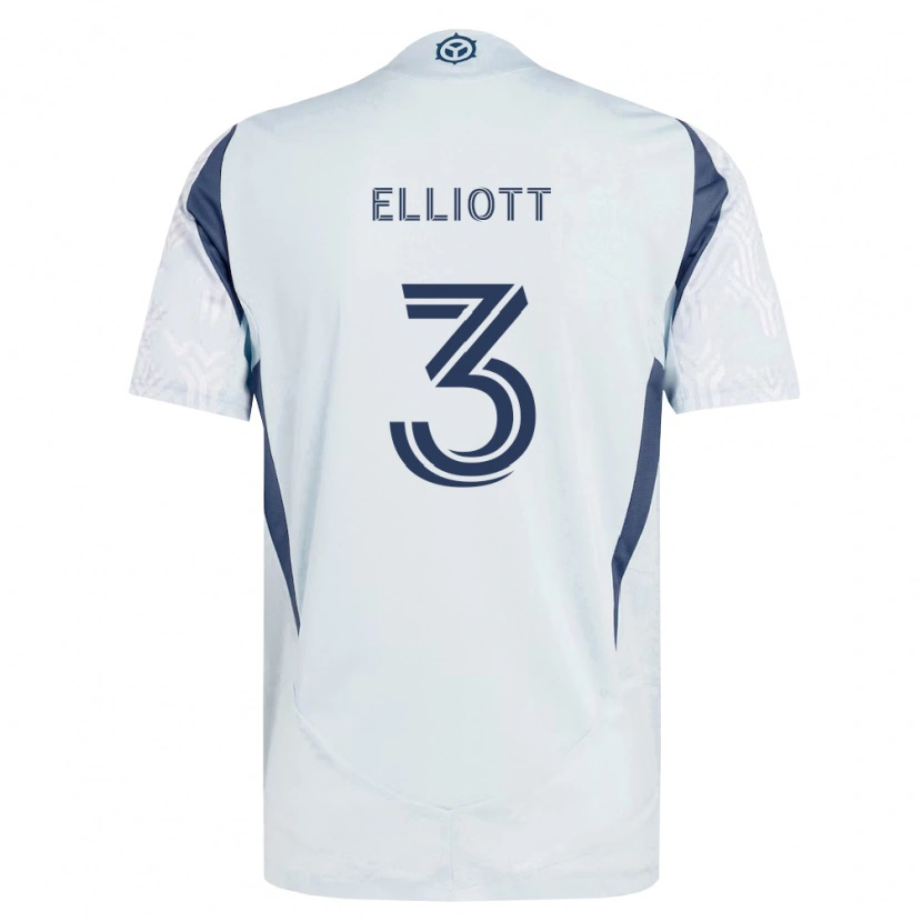 Danxen Bambino Maglia Jack Elliott #3 Grigio Bianco Kit Gara Away 2026/27 Maglietta