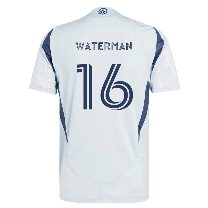 Danxen Bambino Maglia Joel Waterman #16 Grigio Bianco Kit Gara Away 2026/27 Maglietta