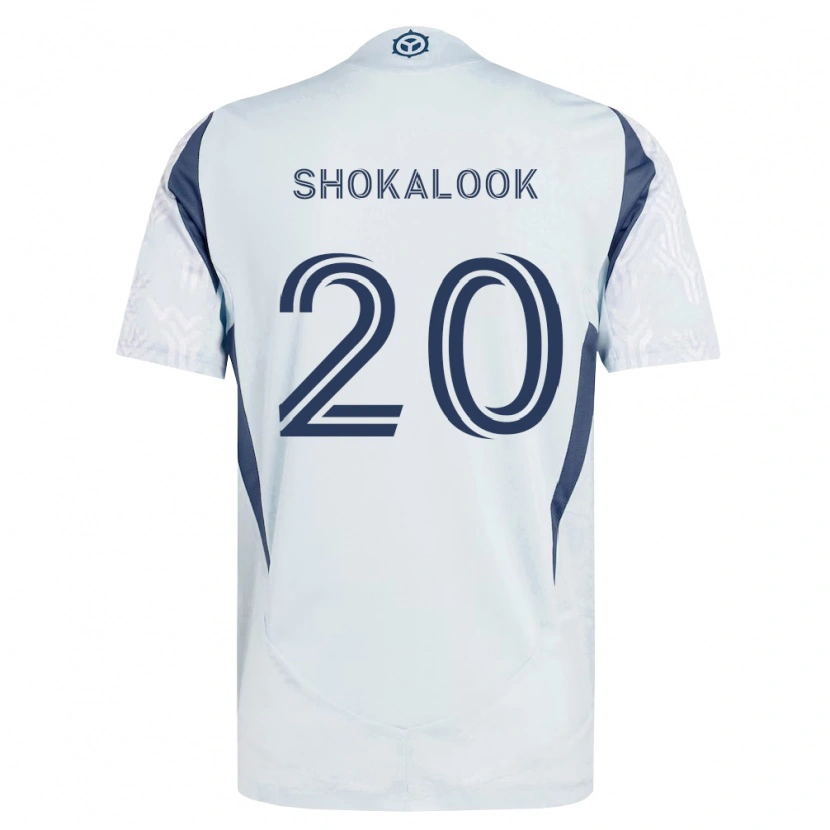 Danxen Bambino Maglia Jason Shokalook #20 Grigio Bianco Kit Gara Away 2026/27 Maglietta