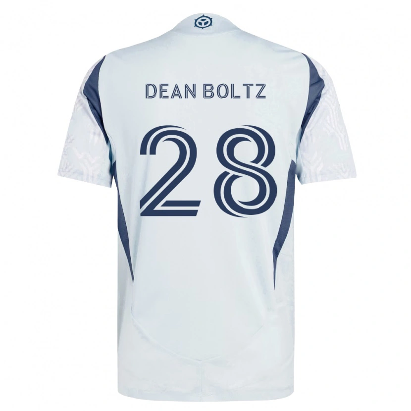 Danxen Bambino Maglia Dean Boltz #28 Grigio Bianco Kit Gara Away 2026/27 Maglietta