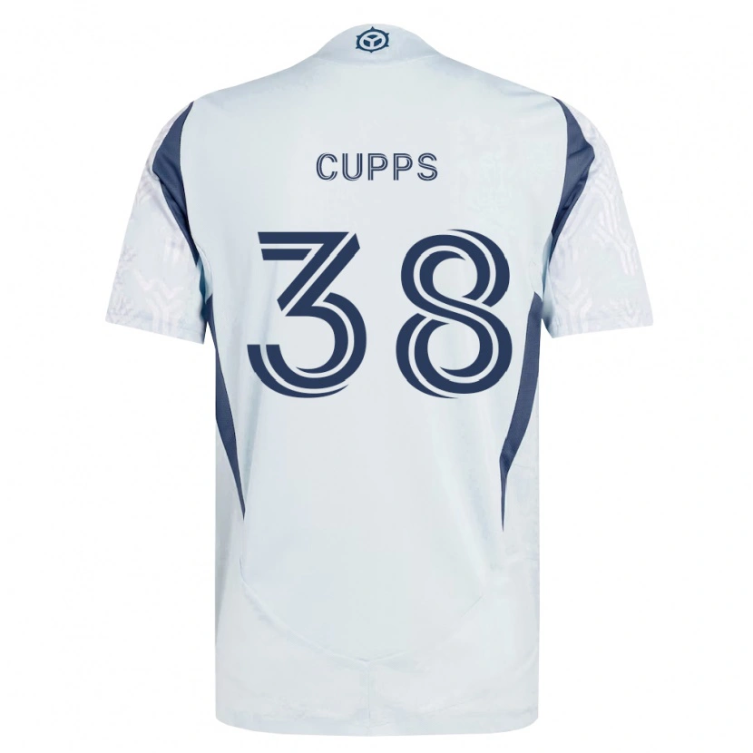 Danxen Bambino Maglia Christopher Cupps #38 Grigio Bianco Kit Gara Away 2026/27 Maglietta