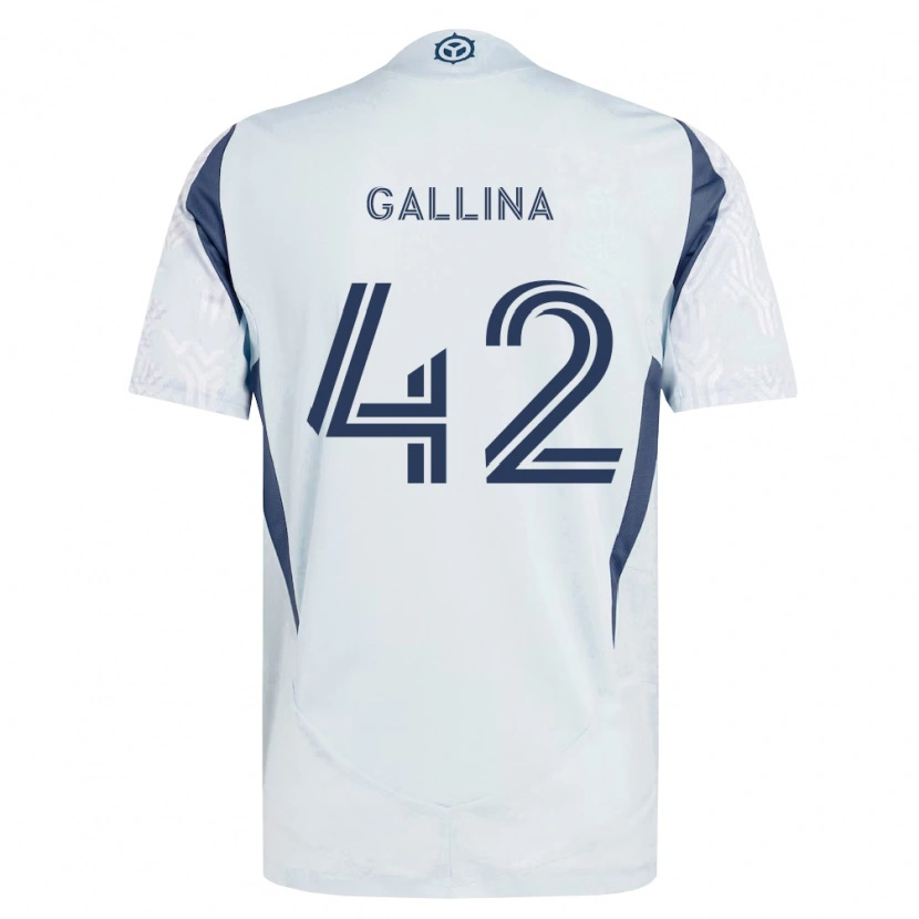 Danxen Bambino Maglia Henrique Gallina #42 Grigio Bianco Kit Gara Away 2026/27 Maglietta