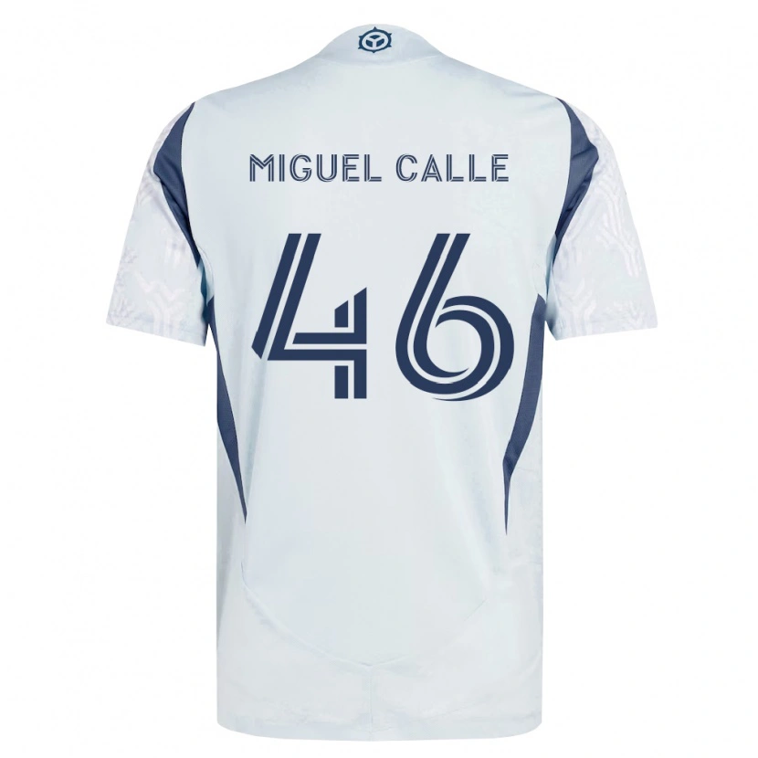 Danxen Bambino Maglia Juan Miguel Calle #46 Grigio Bianco Kit Gara Away 2026/27 Maglietta