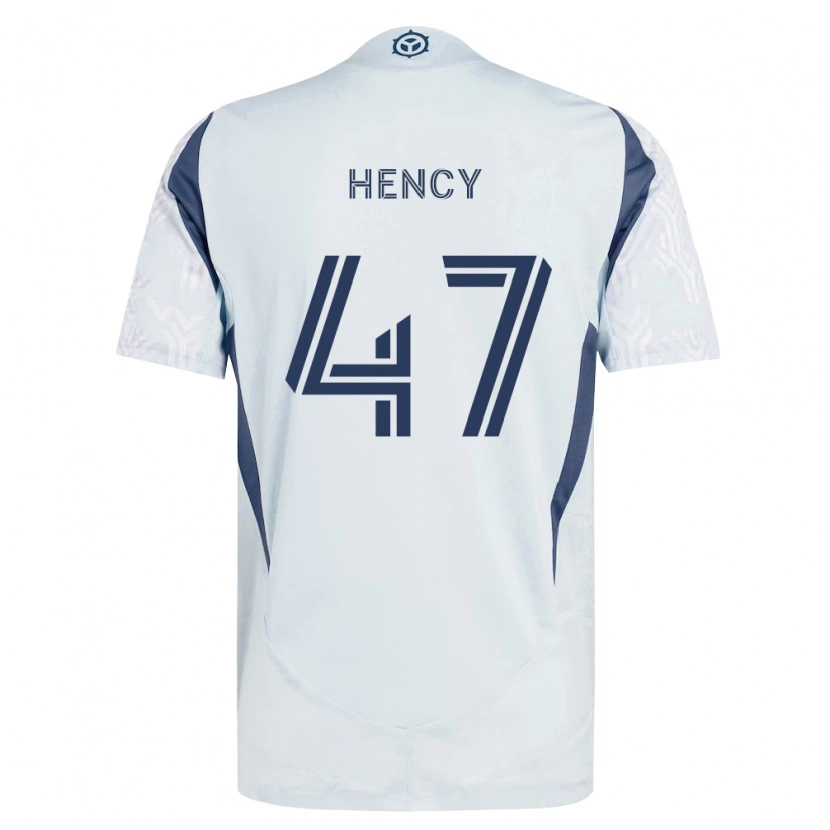Danxen Bambino Maglia Billy Hency #47 Grigio Bianco Kit Gara Away 2026/27 Maglietta