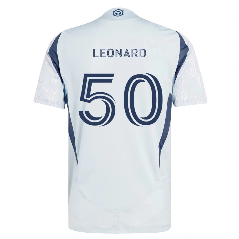 Danxen Bambino Maglia Eric Leonard #50 Grigio Bianco Kit Gara Away 2026/27 Maglietta