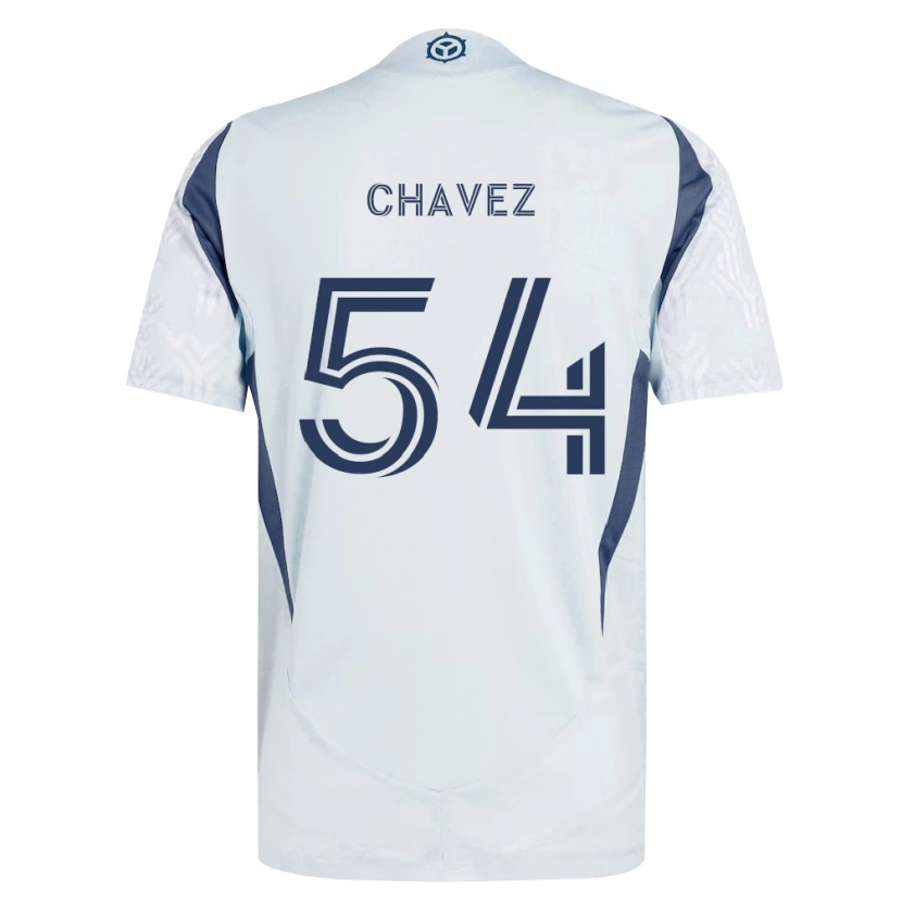 Danxen Bambino Maglia Emiliano Chavez #54 Grigio Bianco Kit Gara Away 2026/27 Maglietta