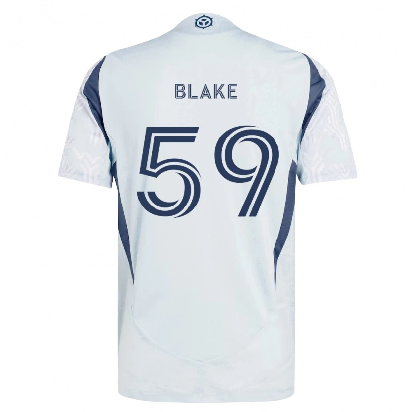 Danxen Bambino Maglia Romain Blake #59 Grigio Bianco Kit Gara Away 2026/27 Maglietta