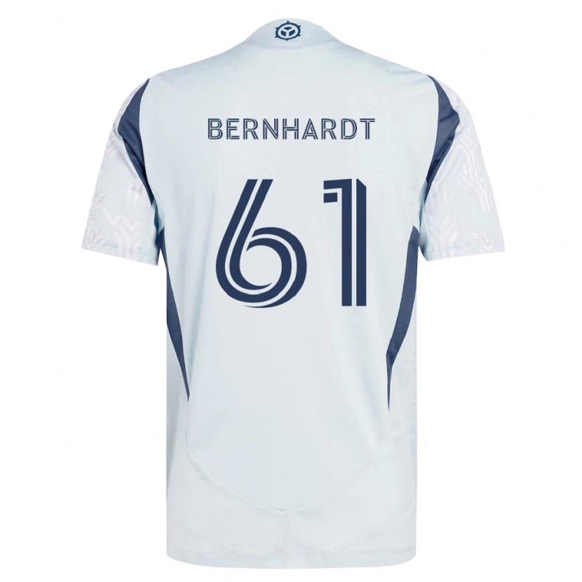 Danxen Bambino Maglia Harrison Bernhardt #61 Grigio Bianco Kit Gara Away 2026/27 Maglietta