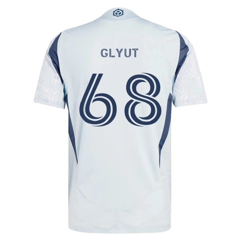 Danxen Bambino Maglia Vitaliy Glyut #68 Grigio Bianco Kit Gara Away 2026/27 Maglietta