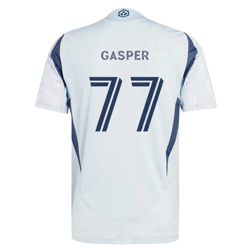 Danxen Bambino Maglia Chase Gasper #77 Grigio Bianco Kit Gara Away 2026/27 Maglietta