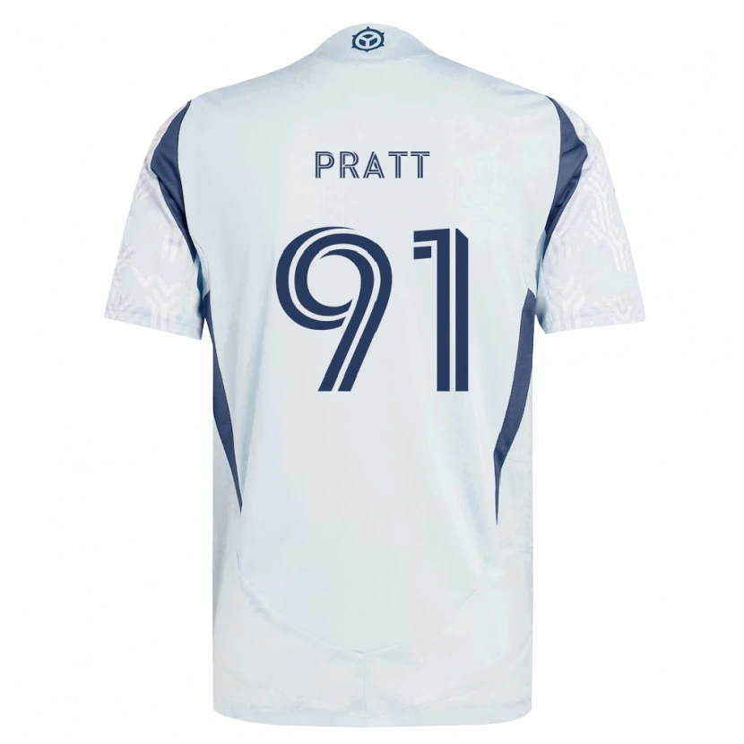 Danxen Bambino Maglia Owen Pratt #91 Grigio Bianco Kit Gara Away 2026/27 Maglietta