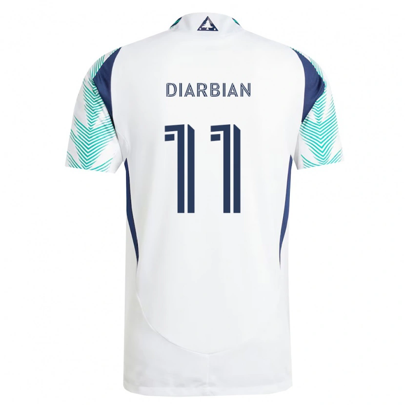 Danxen Bambino Maglia Gevork Diarbian #11 Bianco Blu Navy Verde Chiaro Kit Gara Away 2026/27 Maglietta