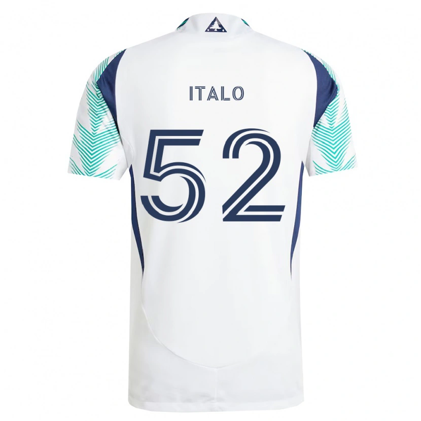 Danxen Bambino Maglia Ítalo #52 Bianco Blu Navy Verde Chiaro Kit Gara Away 2026/27 Maglietta