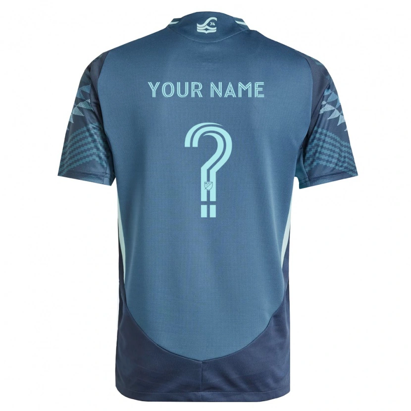 Danxen Bambino Maglia Il Tuo Nome #0 Blu Navy Verde Kit Gara Away 2026/27 Maglietta