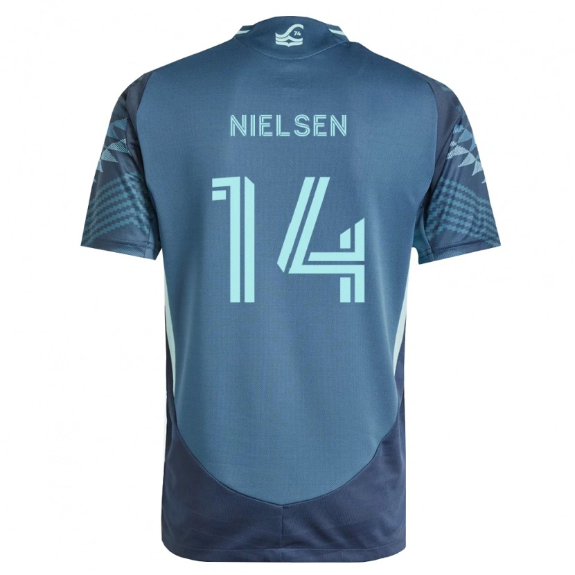 Danxen Bambino Maglia Taylor Nielsen #14 Blu Navy Verde Kit Gara Away 2026/27 Maglietta