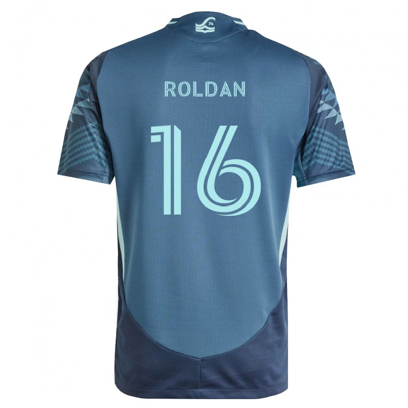 Danxen Bambino Maglia Álex Roldán #16 Blu Navy Verde Kit Gara Away 2026/27 Maglietta